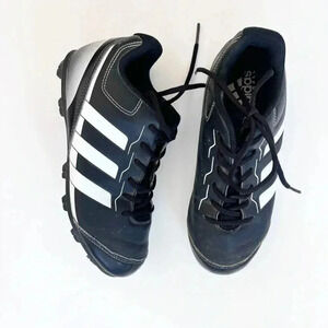 Adidas Rundown Boy’s Black White Baseball Cleats Shoes Size 1.5